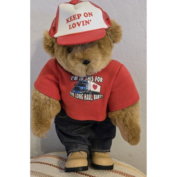Vermont Teddy Bear Trucker Hat Long Haul Plush Stuffed Animal Toy - Picture 1 of 6